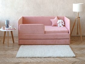 Диван-кровать Happy (коралловый) в Веселовском - veselovskoe.mebel-nsk.ru | фото