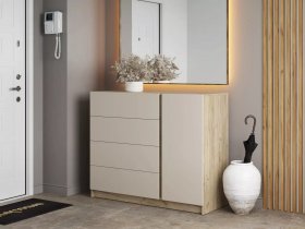 Комод Бостон  КМ-001 (дуб крафт серый/кашемир) в Веселовском - veselovskoe.mebel-nsk.ru | фото
