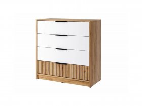 Комод КМ-001 Ивис (дуб крафт золотой/белый) в Веселовском - veselovskoe.mebel-nsk.ru | фото