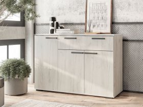 Комод Стандарт-4 NEW (дуб крафт белый) в Веселовском - veselovskoe.mebel-nsk.ru | фото