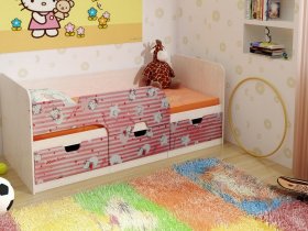 Кровать детская с ящиками 1,86 Минима Hello Kitty в Веселовском - veselovskoe.mebel-nsk.ru | фото