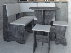 Кухонный уголок Лотос  (цемент темный к/з White) в Веселовском - veselovskoe.mebel-nsk.ru | фото