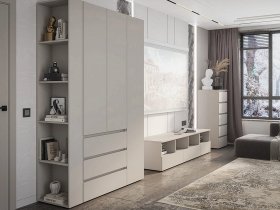 Модульная стенка Люмо (кашемир) в Веселовском - veselovskoe.mebel-nsk.ru | фото