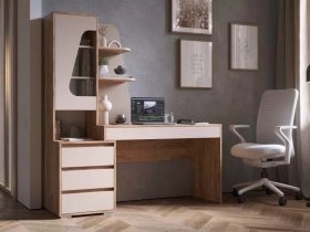 Стол компьютерный Пифагор (дуб вотан/кашемир) в Веселовском - veselovskoe.mebel-nsk.ru | фото