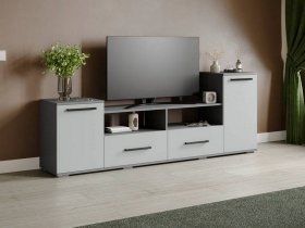 Тумба под ТВ Парус-2 (графит серый/серый камень) в Веселовском - veselovskoe.mebel-nsk.ru | фото